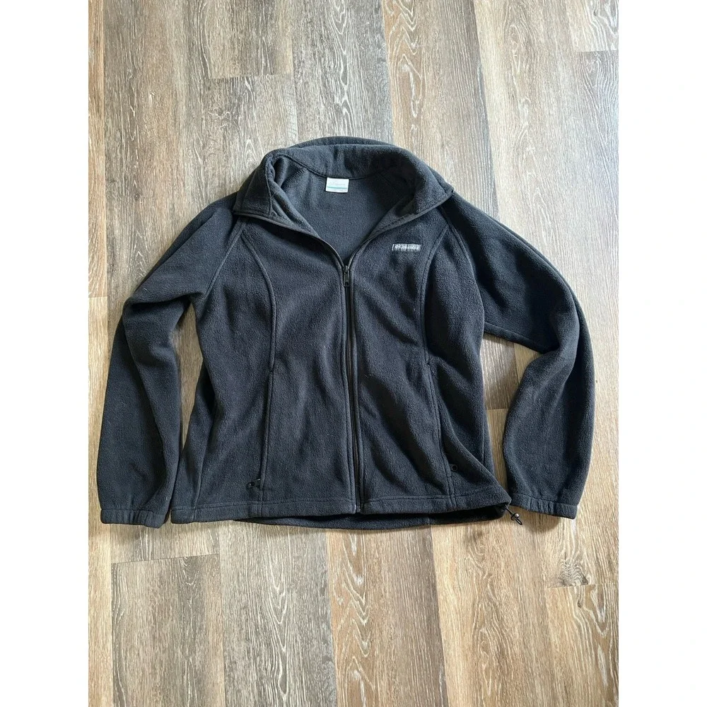Columbia Full Zip Fleece Jacket Men's Size L Large Black